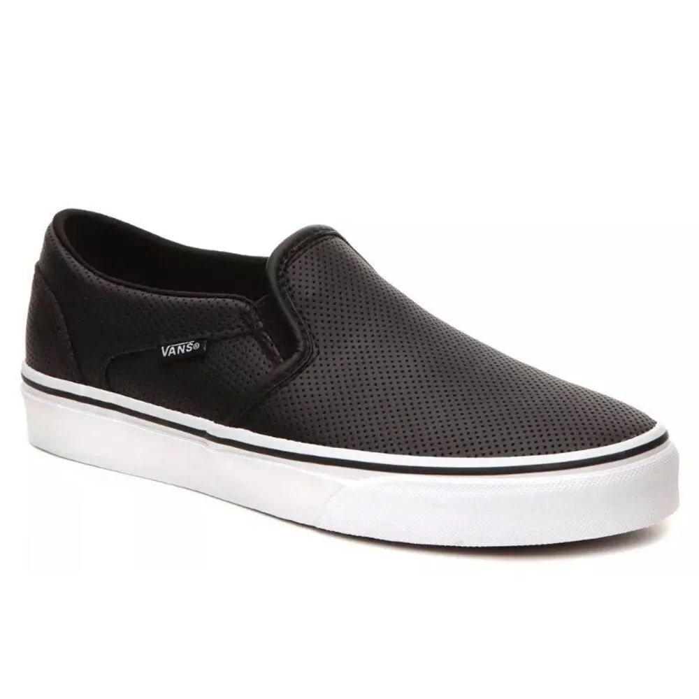 Vans Asher Slip on Leather Sneakers